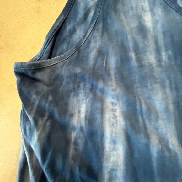 Chaps Sleeveless Blue Tie-Dye Tiered Maxi Dress - Casual Summer Style - Picture 4 of 10